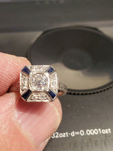 Load image into Gallery viewer, 0.76 carat Earth mined Antique Diamond Engagement Ring European Deco Platinum Solitaire size 5.25