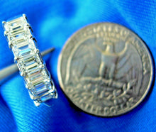 Load image into Gallery viewer, 2 carat Earth mined Emerald cut Diamond Deco Wedding Band Vintage Design Platinum Ring