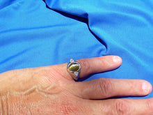 Load image into Gallery viewer, 12 CARAT Earth Mined Chrysoberyl Cats Eye Platinum Diamond Art Deco Ring