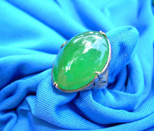 Load image into Gallery viewer, Earth mined 25 Carat Antique Green JADE Engagement Ring Art Deco 14k Rose Gold
