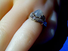 Load image into Gallery viewer, Earth mined 2 carat Star Sapphire Diamond Deco Engagement Ring Unique White gold Setting