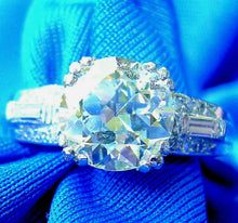 Load image into Gallery viewer, Earth mined European cut Diamond Art Deco Engagement Ring Vintage Antique Platinum Solitaire