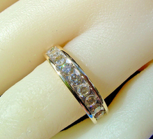 Load image into Gallery viewer, 1.32 carat Earth mined Diamond Deco Wedding Band Half Eternity Anniversary Ring 14k Gold