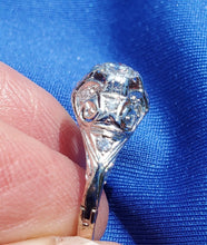Load image into Gallery viewer, 0.70 carat Earth mined European cut Diamond Deco Engagement Ring Vintage Platinum Solitaire