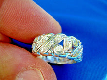Load image into Gallery viewer, Genuine Diamond Art Deco Wedding Band Antique Eternity Anniversary Ring SIZE 6