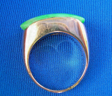 Load image into Gallery viewer, Genuine Earth mined Jade Antique Ring Unique Design Art Deco Solid 18k Gold Setting