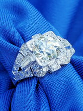Load image into Gallery viewer, 2.06 carat Earth mined European cut Diamond Art Deco Engagement Ring Antique Platinum Solitaire