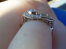 Load image into Gallery viewer, 1.41 carat Natural European cut Diamond Deco Engagement Ring Unique Antique Platinum Setting