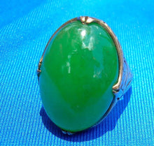 Load image into Gallery viewer, Earth mined 25 Carat Antique Green JADE Engagement Ring Art Deco 14k Rose Gold
