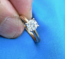Load image into Gallery viewer, Earth mined Round Brilliant Diamond Solitaire Designer 14k Gold Engagement Ring
