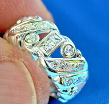 Load image into Gallery viewer, Genuine Diamond Art Deco Wedding Band Antique Eternity Anniversary Ring SIZE 6