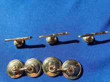 Load image into Gallery viewer, Elegant Vintage Art Deco Platinum Rim Onyx Cuff Links 14k Gold Unique Design Buttons set