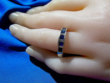 Load image into Gallery viewer, Sapphire Diamond Wedding Band Vintage Anniversary Ring 14k White Gold