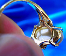 Load image into Gallery viewer, Genuine 3 Carat Opal Diamond Deco Engagement Ring Original 14k Setting.