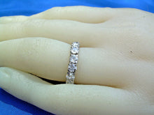 Load image into Gallery viewer, EARTH Mined European cut Diamond Art Deco Band Antique Platinum Eternity Anniversary Ring size 3.5
