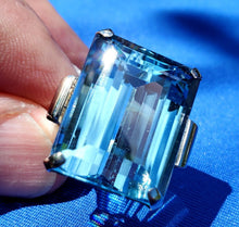 Load image into Gallery viewer, 40 carat European Design Topaz Deco Engagement Ring Vintage Cocktail Solitaire setting