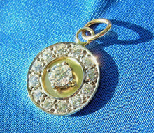 Load image into Gallery viewer, Earthmined Diamond ART Deco Pendant Vintage Style Halo Design Charm Necklace 14k