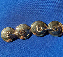 Load image into Gallery viewer, Elegant Vintage Art Deco Platinum Rim Onyx Cuff Links 14k Gold Unique Design Buttons set