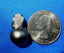 Load image into Gallery viewer, Genuine Diamond Black South Sea Pearl Pendant 14k Gold Deco Designer Charm