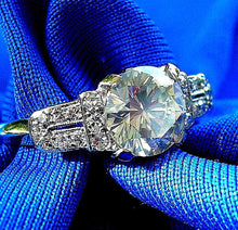 Load image into Gallery viewer, Earth mined Diamond Deco Engagement Ring Vintage Platinum Solitaire