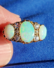 Load image into Gallery viewer, Exquisite Art Deco Antique Diamond Opal Engagement Ring 3.25 carat Victorian 18k Gold