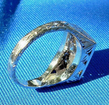 Load image into Gallery viewer, 1 carat Earth mined European Diamond Deco Engagement Ring Antique Band 14k White Gold