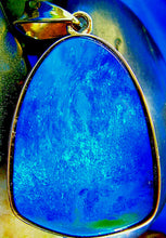 Load image into Gallery viewer, Genuine Black Australian Opal Bezel set Pendant Deco Designer 14k Gold Charm