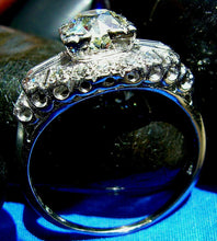 Load image into Gallery viewer, 2 carat Earth mined European Diamond Antique Engagement Ring Platinum Deco Design Cushion Solitaire