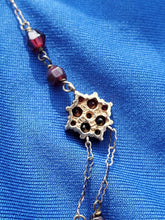 Load image into Gallery viewer, Antique Garnet Deco 10k Gold Necklace Unique Vintage 18" inch Chain