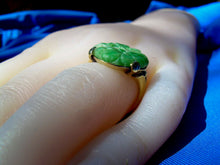 Load image into Gallery viewer, Earth mined Jade Antique Deco Ring Victorian Engagement Ring Setting 18k Gold