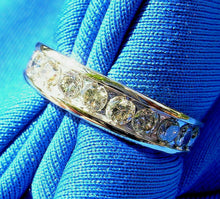 Load image into Gallery viewer, 1.32 carat Earth mined Diamond Deco Wedding Band Half Eternity Anniversary Ring 14k Gold