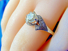 Load image into Gallery viewer, 0.84 carat Eart mined European Diamond Deco Engagement Ring Vintage Design Solitaire