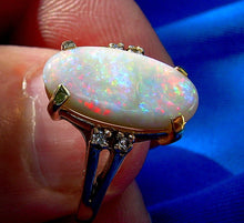 Load image into Gallery viewer, Genuine 3 Carat Opal Diamond Deco Engagement Ring Original 14k Setting.