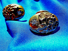 Load image into Gallery viewer, Earth mined Cushion cut Diamond Antique Deco Cuff links 10k Gold Art Nouveau Design