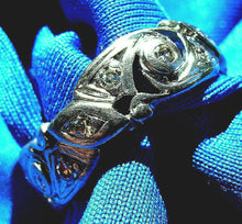 Load image into Gallery viewer, Genuine Diamond Deco Band Antique Platinum Eternity Anniversary Ring size 8