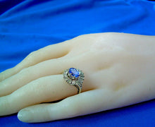 Load image into Gallery viewer, 2.80 carat Tanzanite Diamond Engagement Ring Art Deco vintage Style Solitaire 14k White Gold