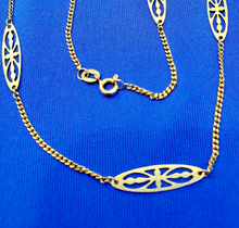 Load image into Gallery viewer, Exciting Vintage Deco Necklace Unique Nouveau Geometric Design 14k Gold Chain 23" inch
