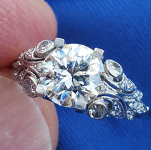 Load image into Gallery viewer, 1.85 Carat Earth mined Diamond Art Deco Engagement Ring Vintage Antique Platinum Solitaire