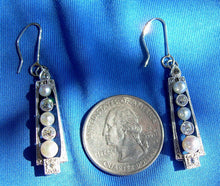 Load image into Gallery viewer, 1.25 carat Earth Mined European cut Diamond Art Deco Earrings Antique Platinum Dangles