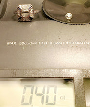 Load image into Gallery viewer, 0.76 carat Earth mined Antique Diamond Engagement Ring European Deco Platinum Solitaire size 5.25