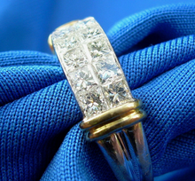 Load image into Gallery viewer, 1.82 carat Earth mined Princess cut Diamond Wedding Band Designer Anniversary Ring 18k Gold