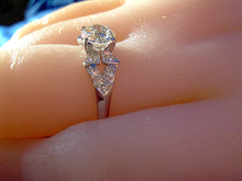 Load image into Gallery viewer, Earth mined Diamond Art Deco Engagement Ring Vintage Platinum Solitaire