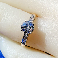 Load image into Gallery viewer, Genuine Earth mined 1 carat European cut Diamond Deco Engagement Ring Vintage Antique Solitaire setting