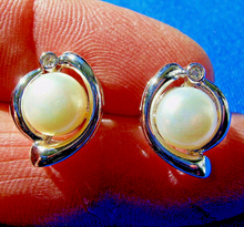 Load image into Gallery viewer, Elegant Pearl Diamond European Earrings Unique Design Deco Syle Button Studs