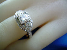 Load image into Gallery viewer, 1.30 carat Genuine European cut Diamond Deco Engagement Ring Antique Platinum Solitaire