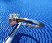 Load image into Gallery viewer, 0.70 carat Earth mined Diamond Deco Engagement Ring Vintage Platinum Solitaire size 7.75
