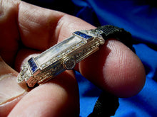 Load image into Gallery viewer, 1920s Art Deco Raymond Yard Antique Diamond Sapphire Platinum Watch