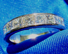 Load image into Gallery viewer, 1.5 carat Earth Mined Diamond Deco Wedding Band Princess cut Anniversary Ring