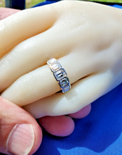 Load image into Gallery viewer, Elegant 2 carat Earth mined Diamond Deco Wedding Band Emerald Cut Platinum Engagement Ring size 5.75