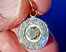Load image into Gallery viewer, Earthmined Diamond ART Deco Pendant Vintage Style Halo Design Charm Necklace 14k